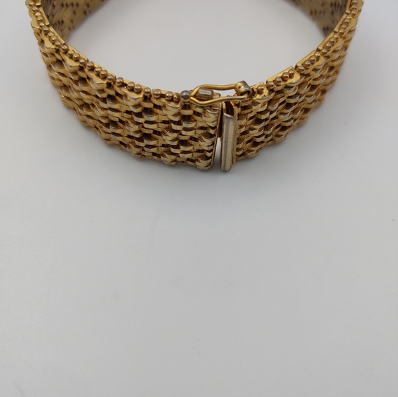 Vintage Gold Tone Mesh Bracelet - Branded Italy - Picture 6 of 7